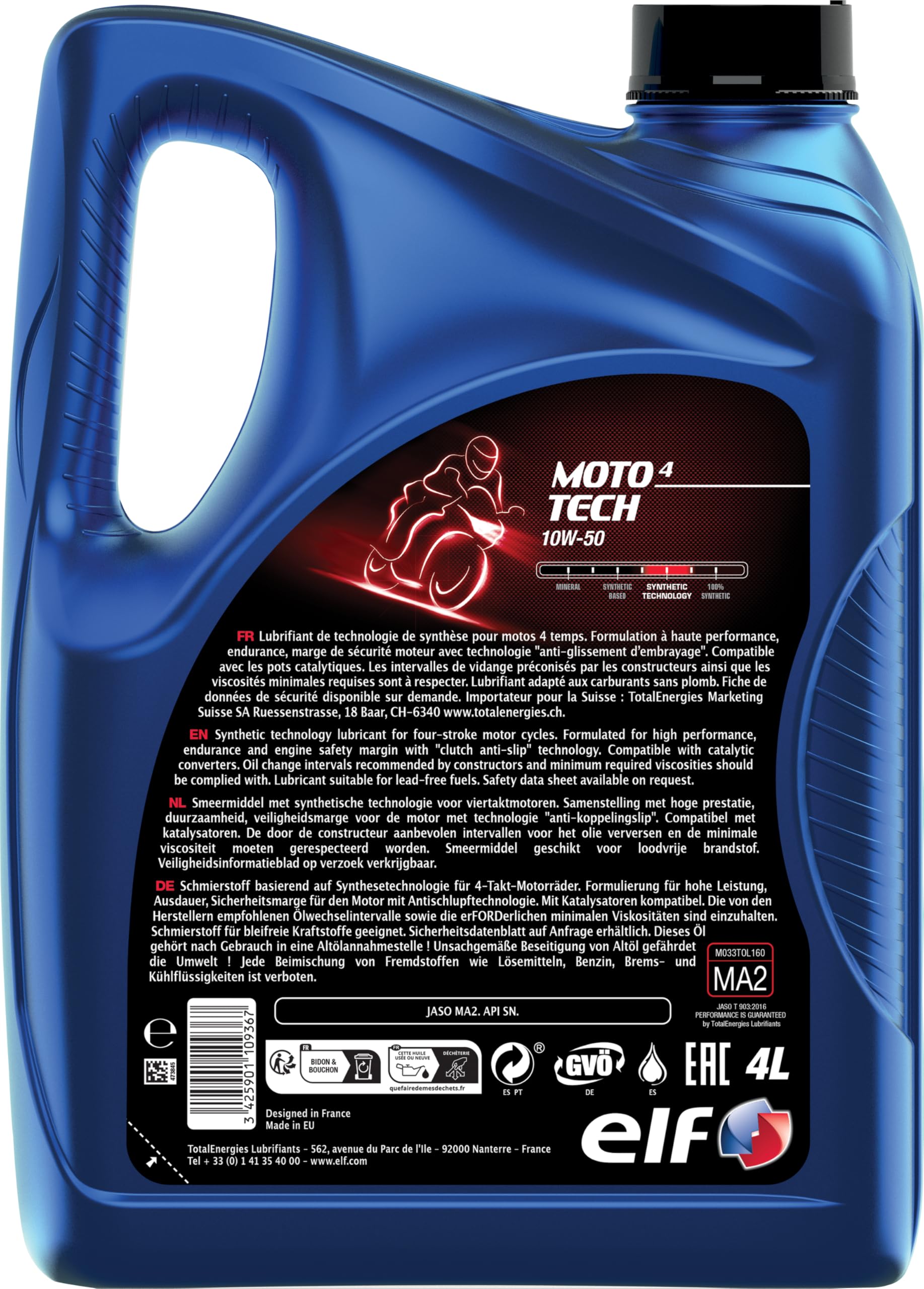 Moto 4 Tech 10W50 1 Litre : Amazon.de: Automotive